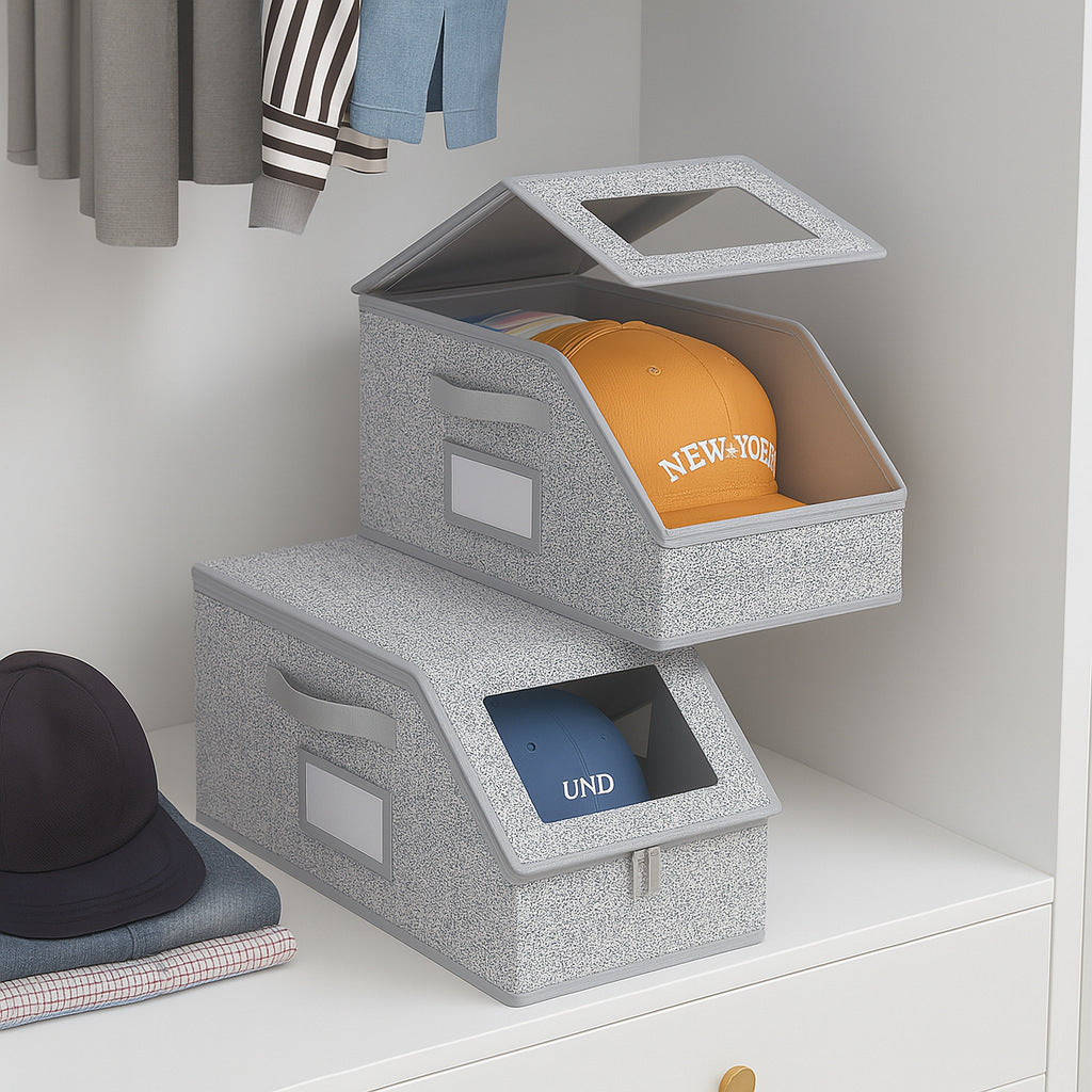 Zippered Hat Storage Box with Window