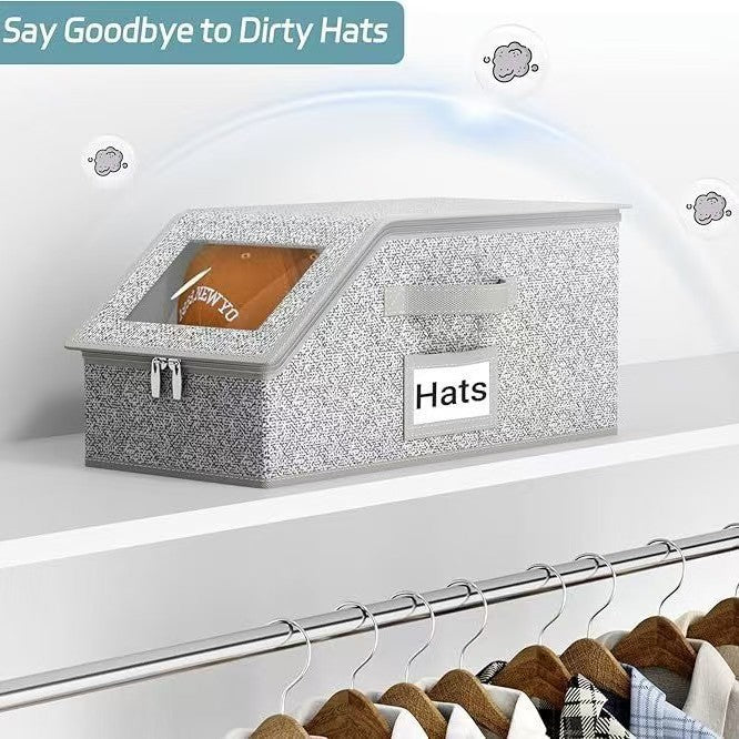 Zippered Hat Storage Box with Window