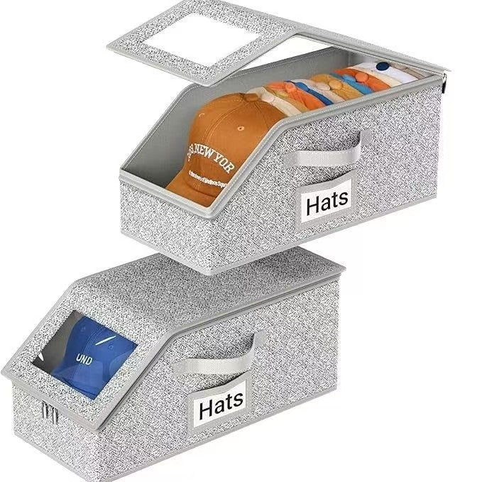 Zippered Hat Storage Box with Window