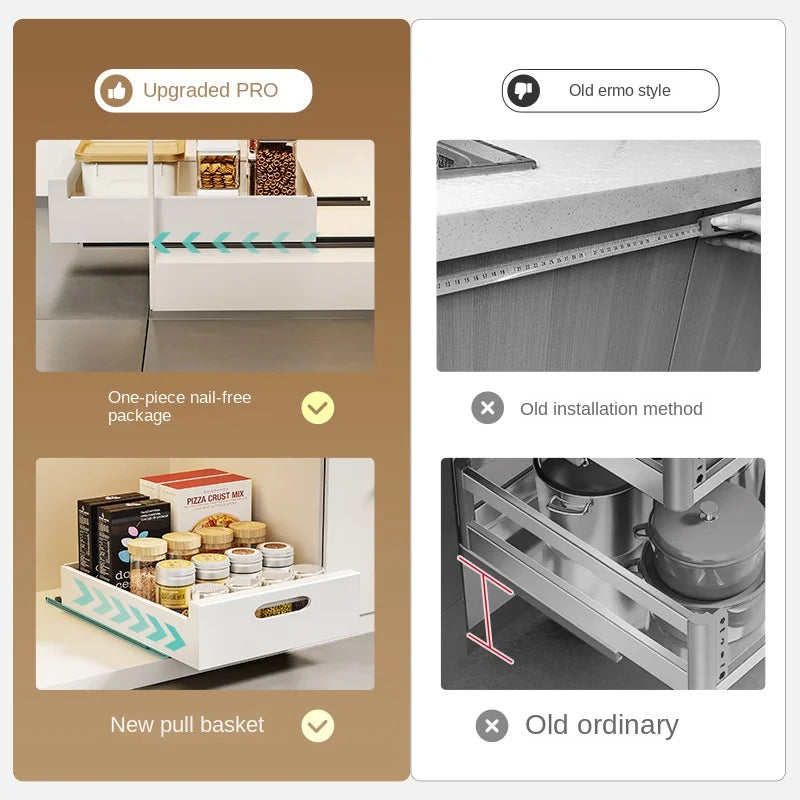 Kitchen Pull-out Drawer Dish Rack